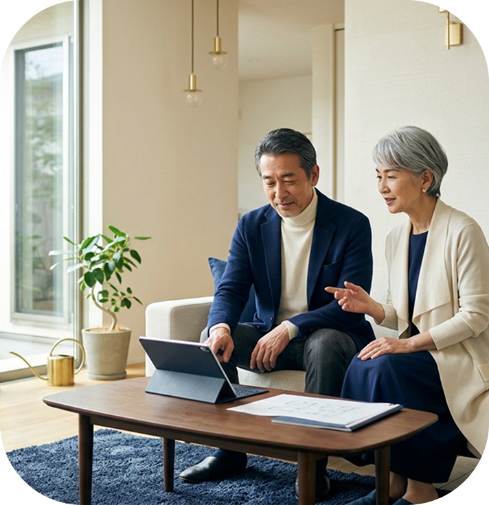 ソファで会話する夫婦02